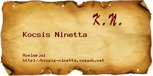 Kocsis Ninetta névjegykártya